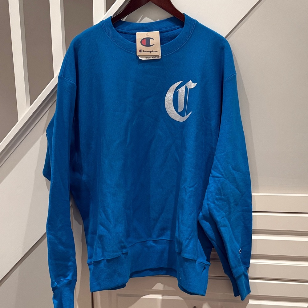 Champion Men's Vibrant Blue Crewneck Sweater